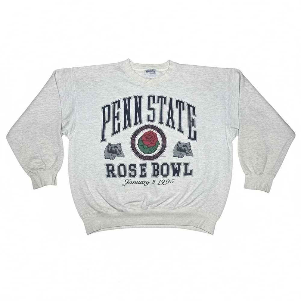 Vintage Penn State Rose Bowl 1995 Sweatshirt Baggers Grey Mens XL‎ RB9525
